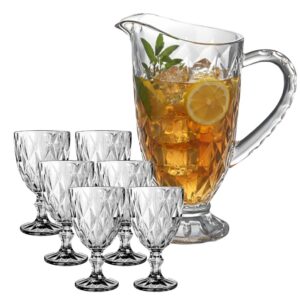 Kit 6 Taças Diamond 260ml + Jarra Diamante 1,2 L